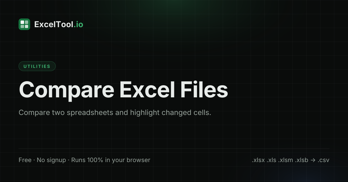Spreadsheet Compare - Compare Two Excel Files Online Free (Diff Tool ...