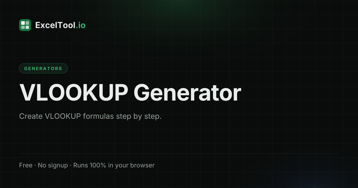 Online VLOOKUP Generator - Free VLOOKUP Tool, No Excel Needed ...